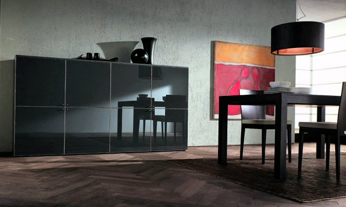 Mood rovere cristallo credenza
